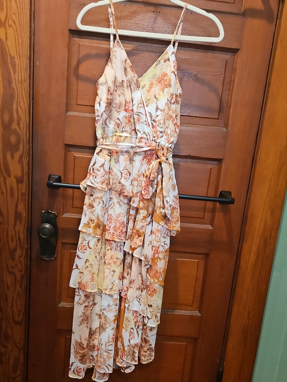 LC Lauren Conrad Floral Tiered Midi Dress - Blush, Tan